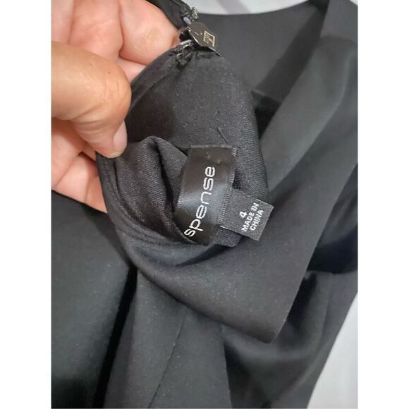 Spense Black Peplin Ruffle Dress Size 4 - Picture 3 of 4